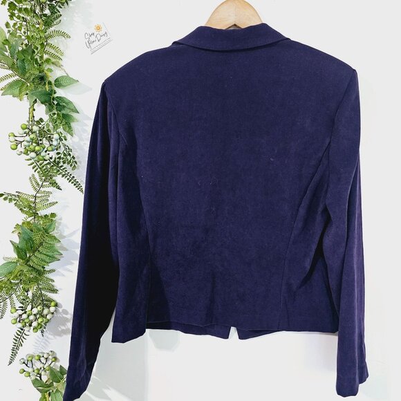 Vintage R&K Originals Embroidered Floral Pocket Purple Blazer Jacket Sz 12《908》J - Picture 2 of 7